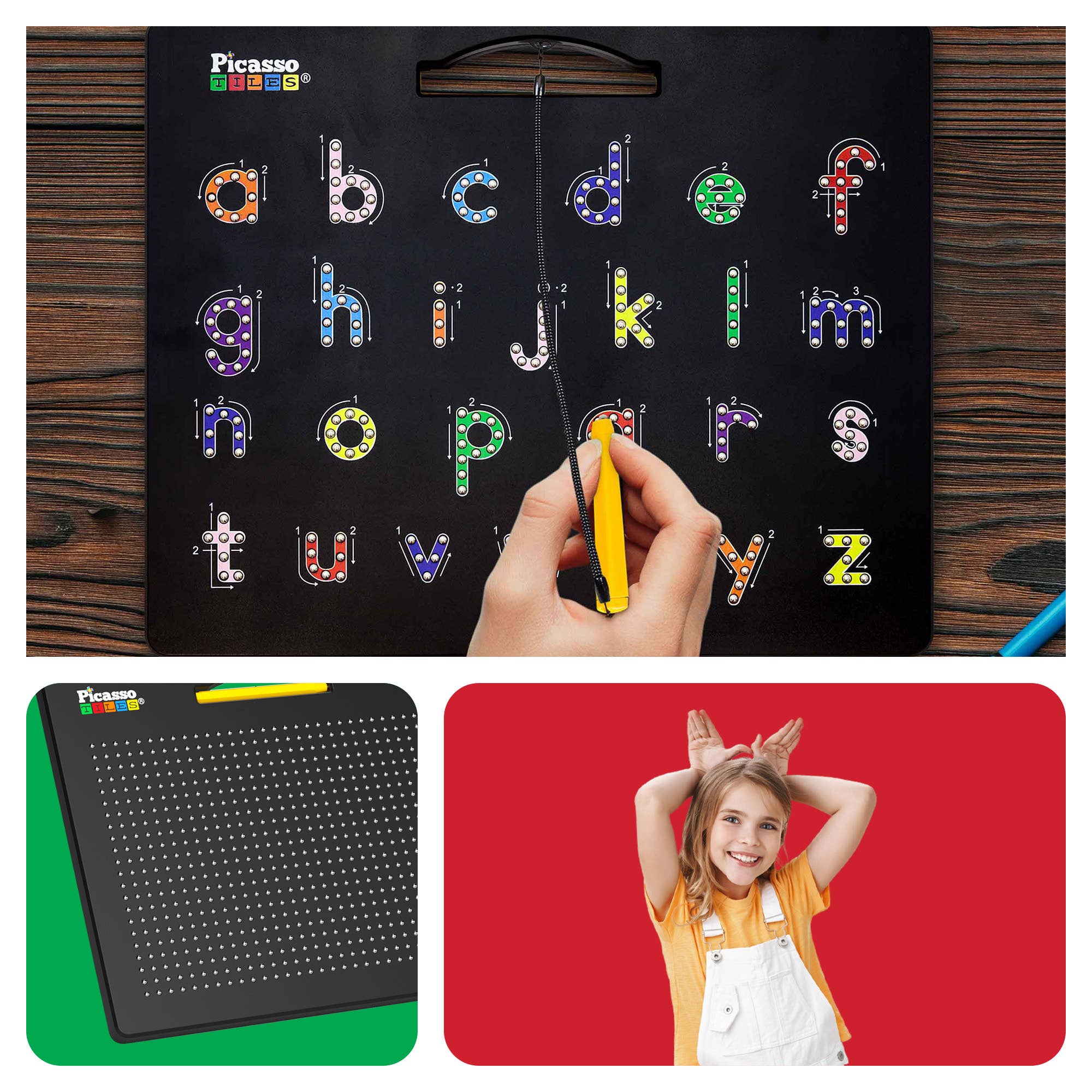 PicassoTiles - Wholesale Building Set - Kids - PicassoTiles Double-Sided Magnetic Drawing Tablet Pad3