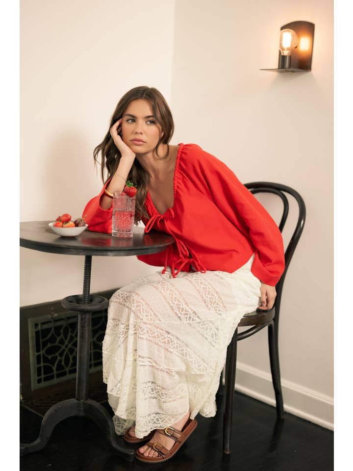 MIOU MUSE - Wholesale Skirt - Women's - S4748 LACE KNITTED LONG SKIRT