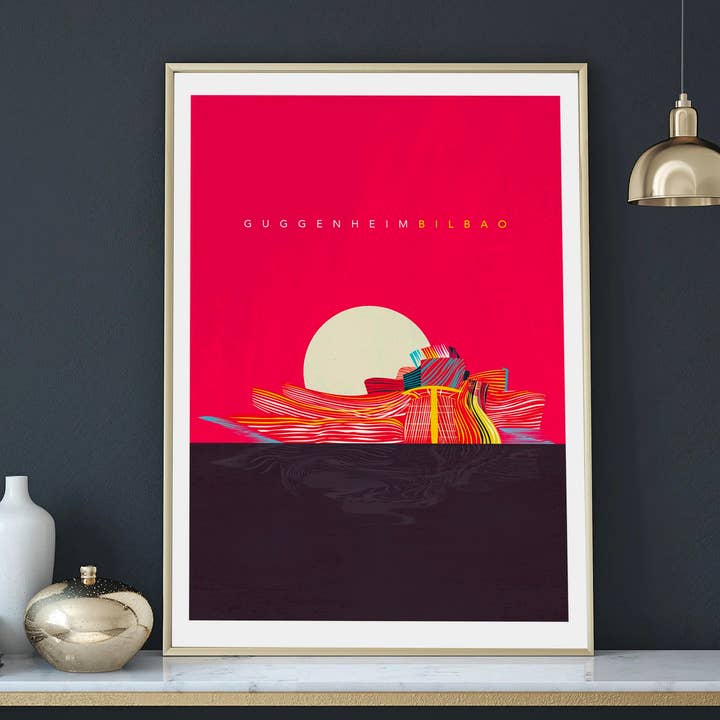 Impressão artística do Guggenheim Bilbao por atacado de EYE FOR LONDON PRINTS