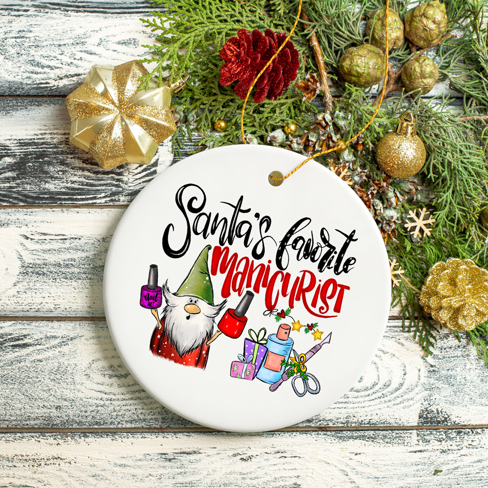 OrnamentallyYou - Wholesale Ornament - Santa’s Favorite Manicurist Nail Studio Christmas Ornament2