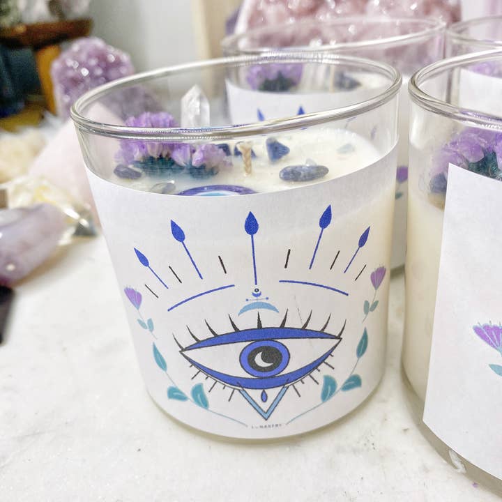 Lunastry - Wholesale Jar/Filled Candle - Evil Eye Soy Wax Candle3
