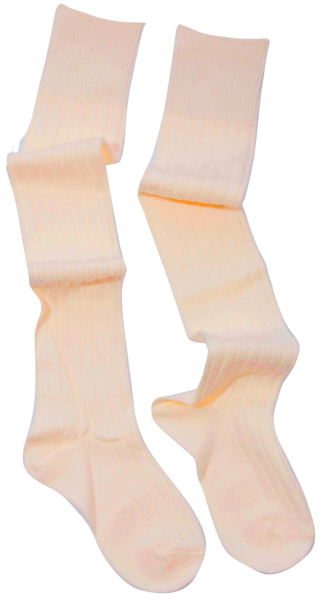 däv – Großhandel Socken – Damen – Overknee-Socken mit Zopfmuster Creme1