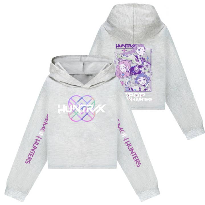 Sweat à capuche court KDH inspiré par le K-pop huntr/x pour la vente par Little Trendy