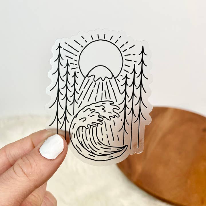 Big Moods - Wholesale Sticker - Black And White Sunny Nature Clear Sticker