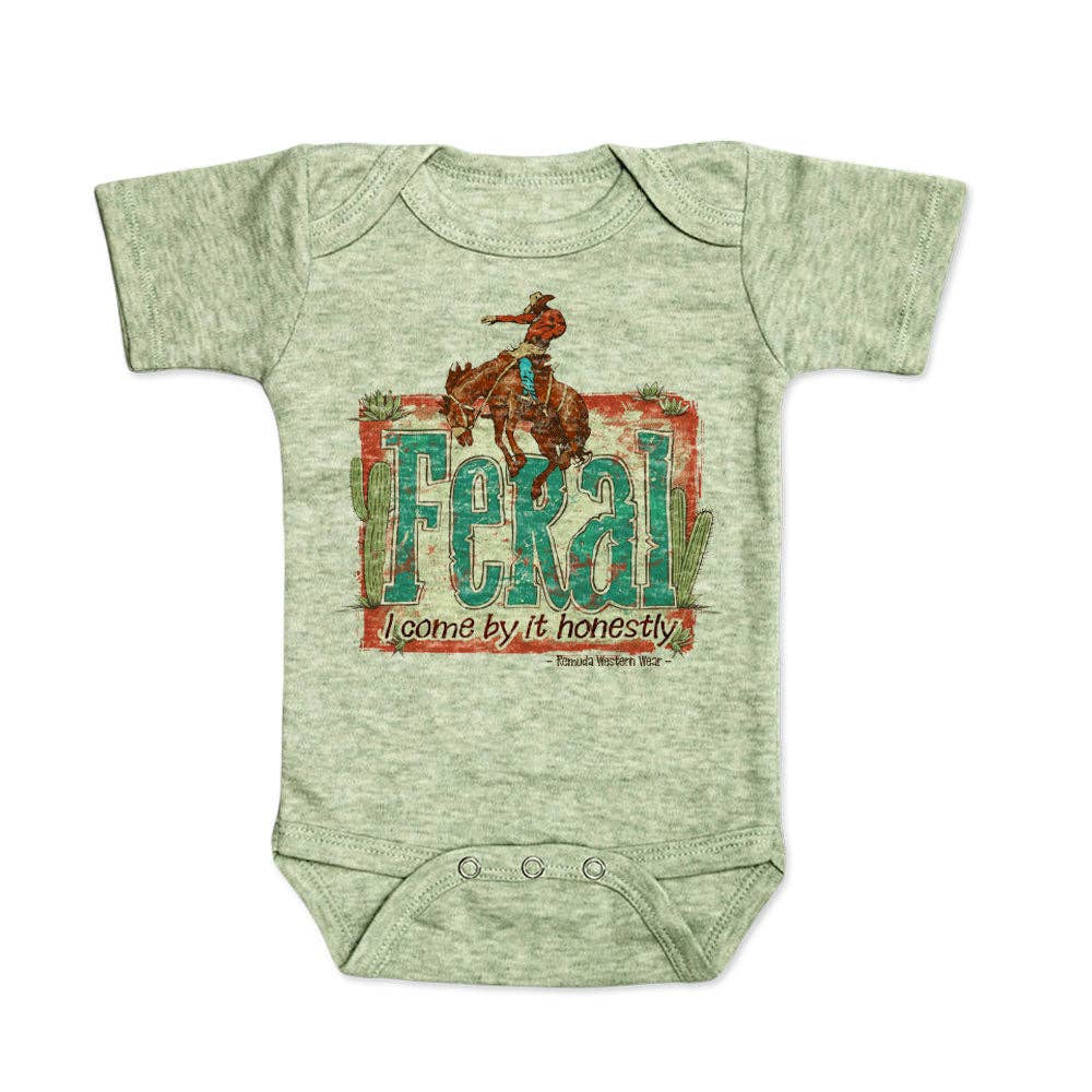 Remuda Western Wear - Wholesale Bodysuit (Non-Footed) - Baby - Feral, I Come By It Honestly Infant One Piece Romper5