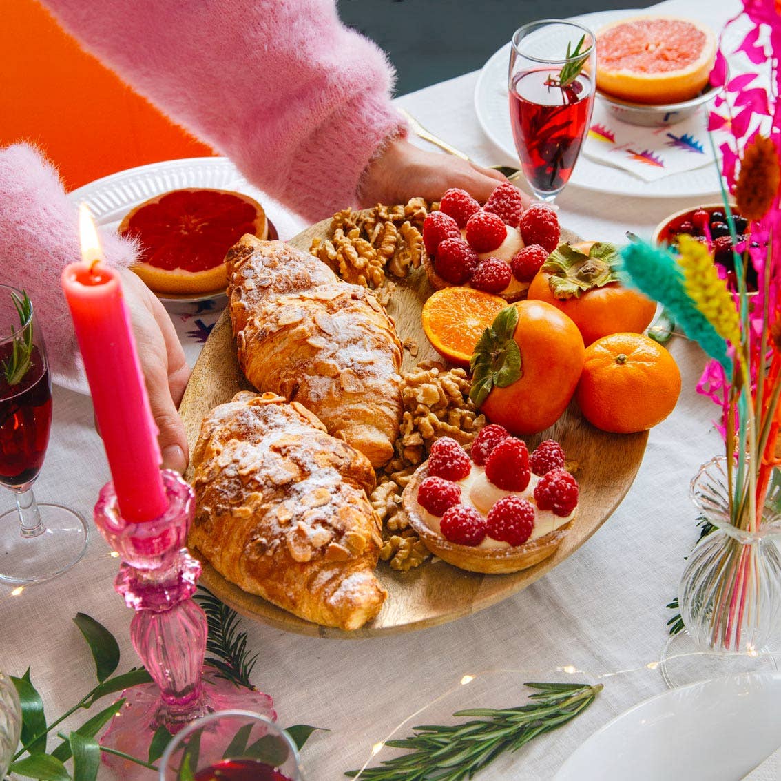 Talking Tables UK - Wholesale Candle holder - Pink Glass Candle Holder - 16cm | Valentine's Day  |4