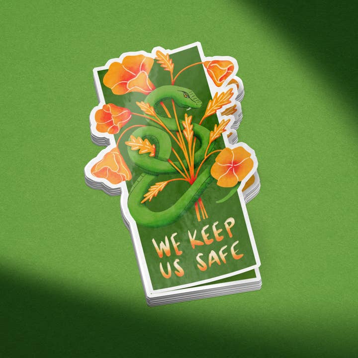 Moonymade - Wholesale Sticker - LA Fire Snake & Poppy Fundraiser Sticker