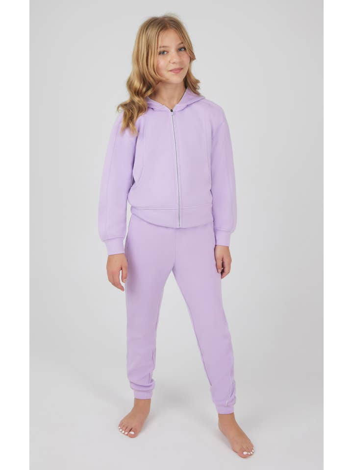 90 Degree by Reflex & Yogalicious – Großhandel Sportbekleidungsset – Kinder – Mädchen Scuba-Set mit Jacke und Jogginghose mit Reißverschluss.10