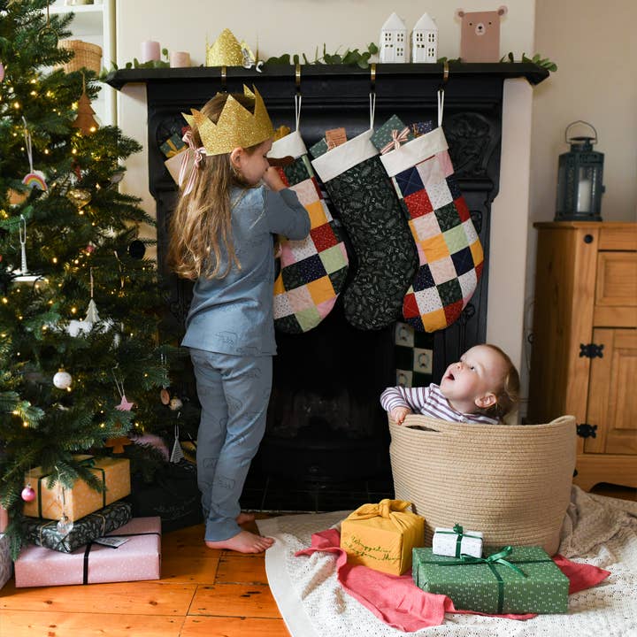 Clara and Macy - Wholesale Holiday Stocking - Traditional Patchwork Quilted Christmas Stocking7