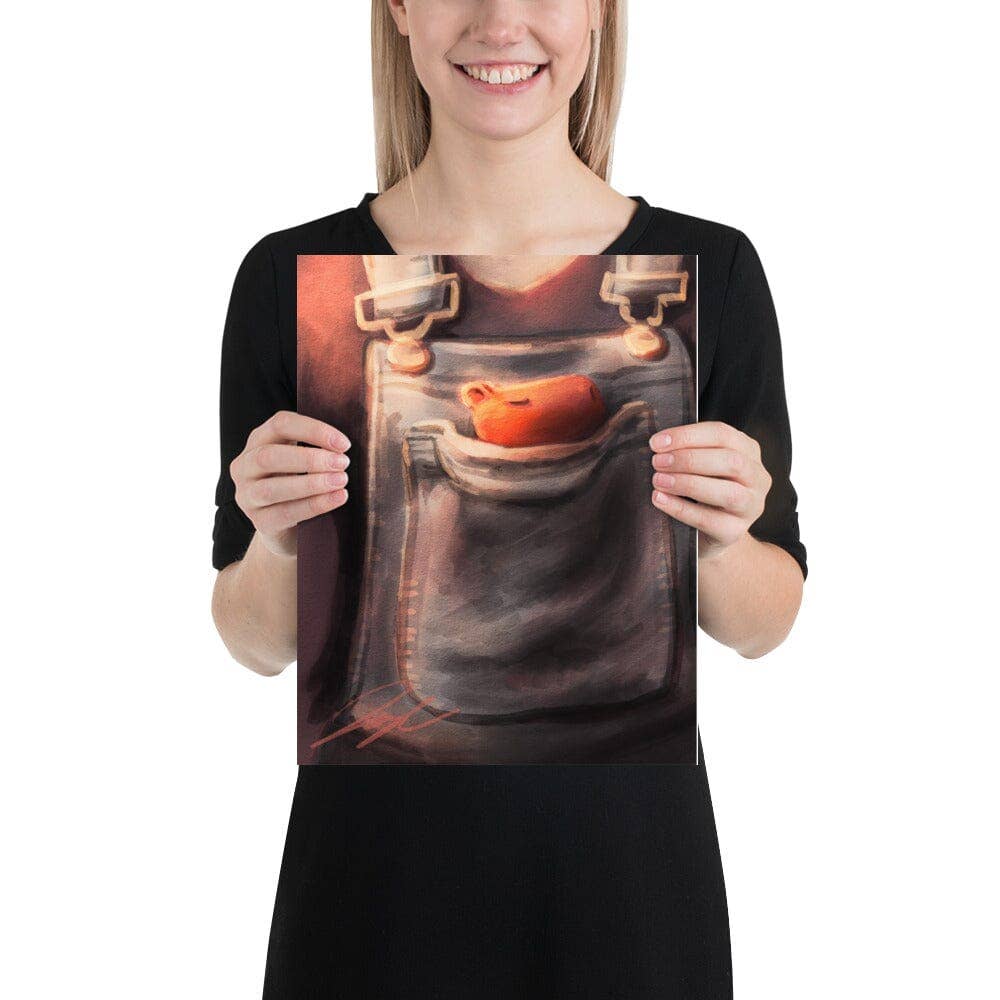JoyousJoyfulJoyness - Wholesale Painting/Drawing - "PocketBara" Painting | Painting of a Miniature Capybara in a Pocket [Unfoiled]2