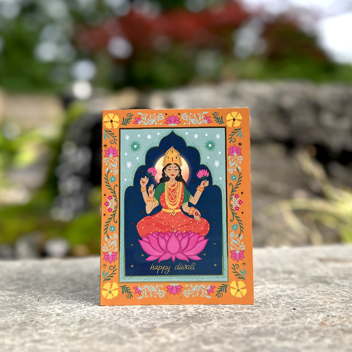 Wild Croft Studio - Wholesale Diwali Card - Diwali Lakshmi Greeting Card1