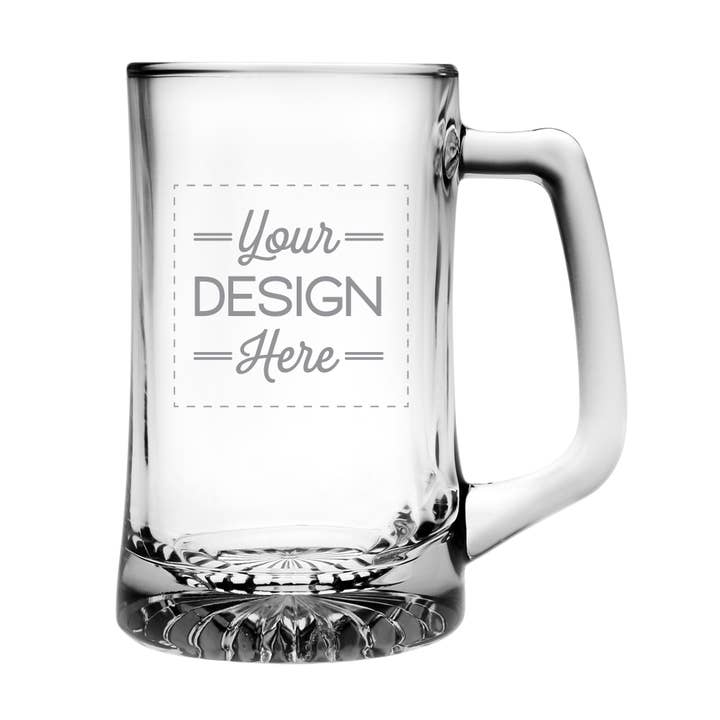 Custom Artwork Jumbo Beer Mug for wholesale by Susquehanna Glass Company