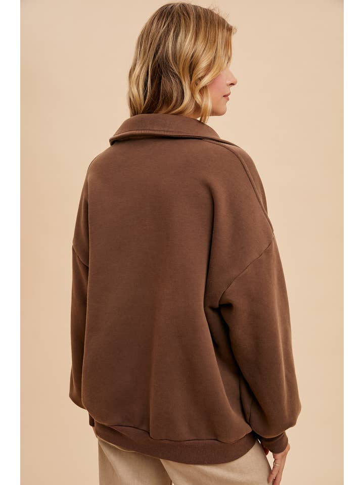 In Loom - Wholesale Sweatshirt - Women's - MINERAL WASHED OVERSIZED POLO PULLOVER5
