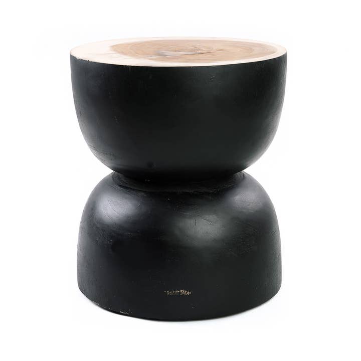 The Karbun Stool - Black Natural for wholesale by Bazar Bizar Living