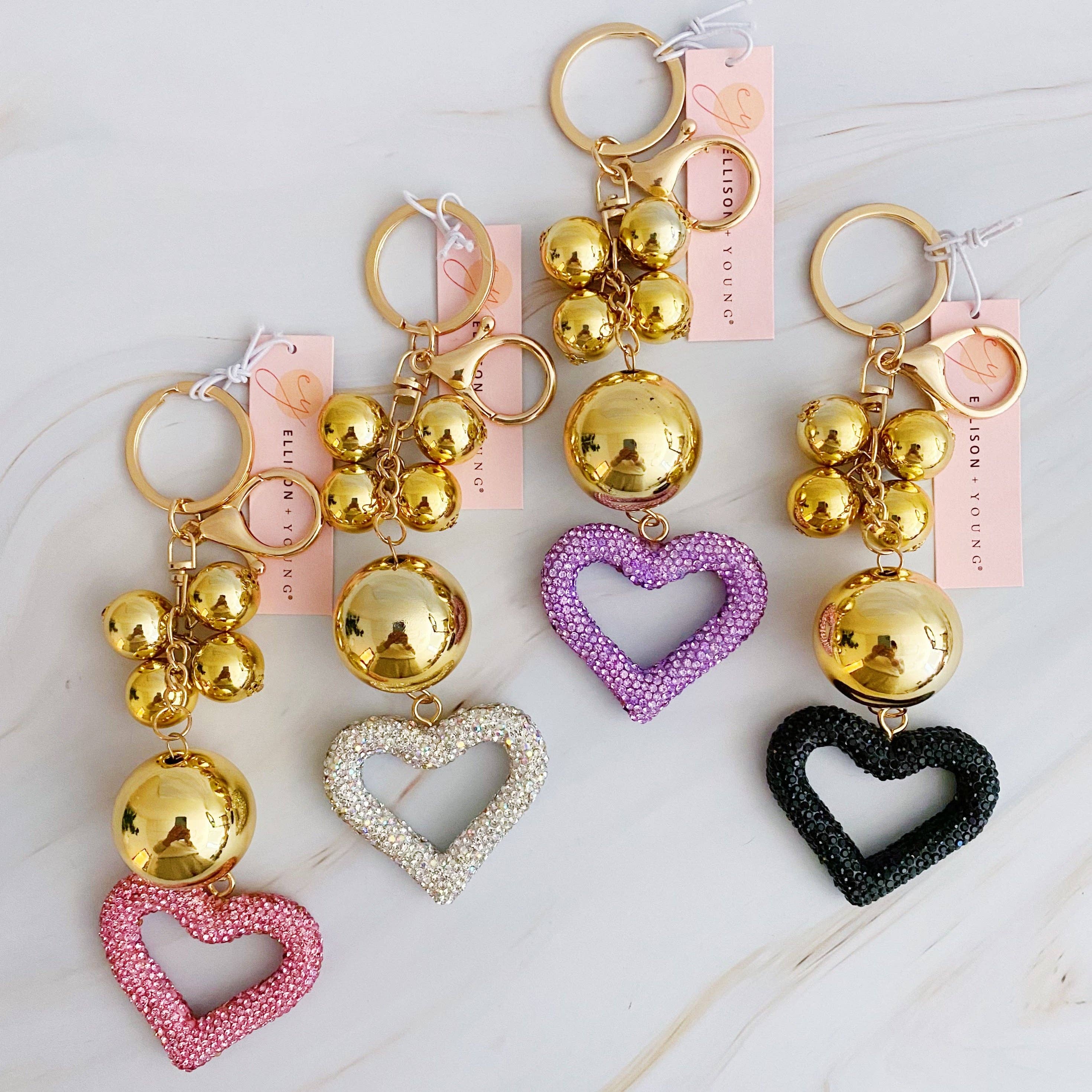 Ellison+Young - Wholesale Keychain - Women's - It Girl Glam Heart Bauble Key Chain4