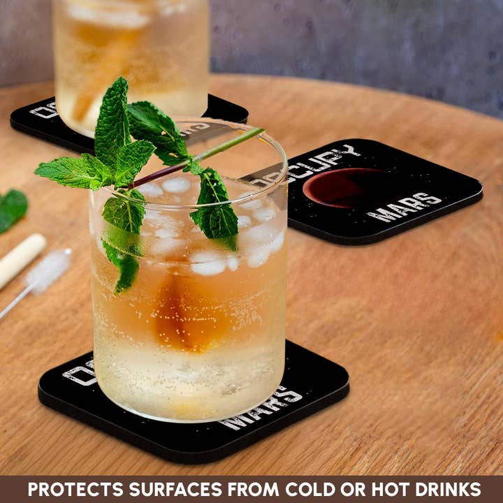 3dRose - Wholesale Coasters - 3dRose, Funny space Mars exploration and colonization Occupy Mars., Coaster9