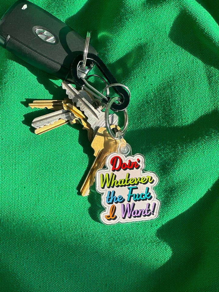 Je fais ce que je veux, bordel ! Porte-clés en acrylique pour la vente par Women of Type