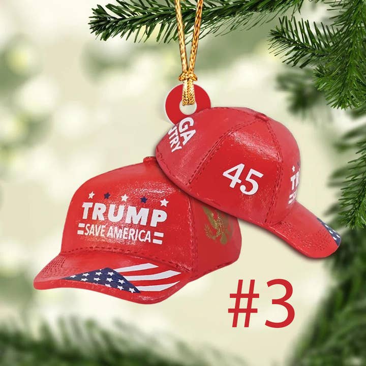 TMLECOM LTD - Wholesale Ornament - Trump MAGA Hat Ornament, Make America Great Again Ornament