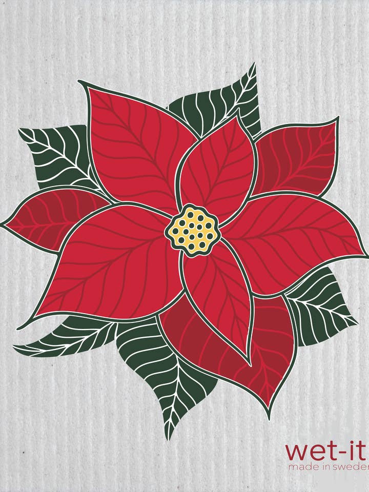 Blooming Poinsettia Swedish Cloth for wholesale by Wet-it!
