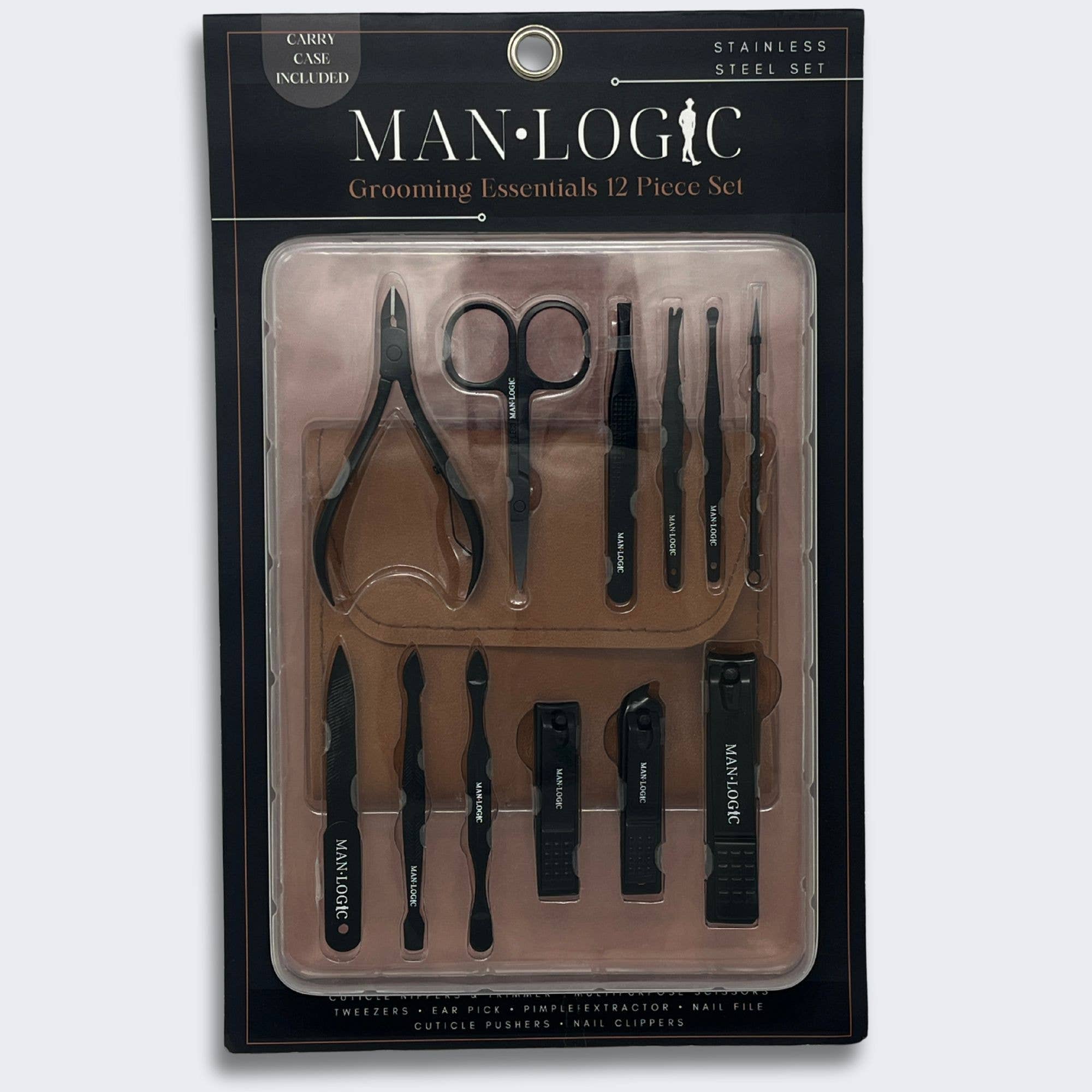 Rucci Professional – wholesale Nailcare set – ML110 MANLOGIC Grooming Essentials 12 Piece Set0
