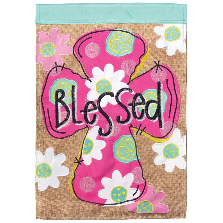 FLAG BLESSED FLOAL CROSS GARDEN for wholesale by Magnolia