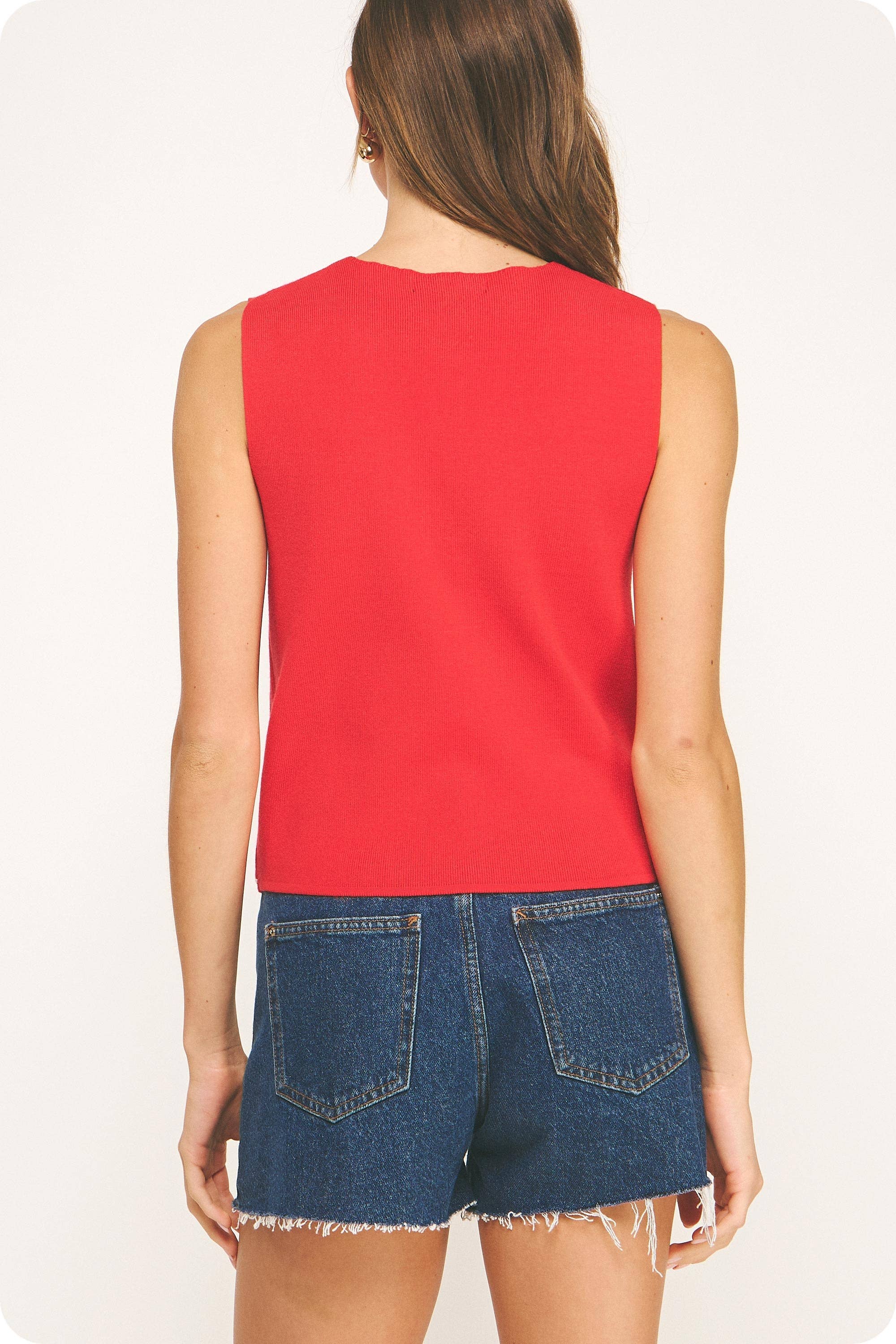 Strut & Bolt - Venta al por mayor Chaleco de abrigo - Mujer - Top sin mangas de punto con bordado floral3