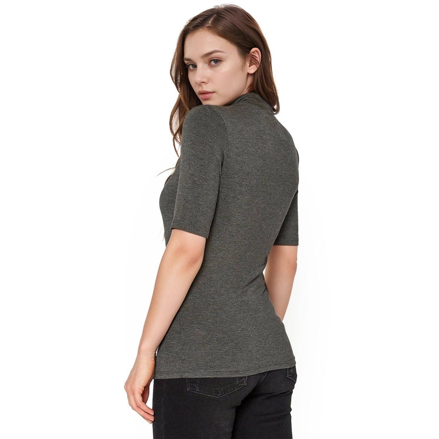 Robin K – Top de malha - Mulher por atacado – Bellatrix Feminino De Manga Tartaruga Justo Top Justo22