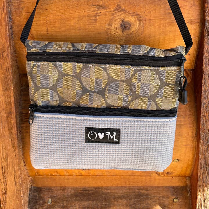 OlovesM.com – wholesale Axelväska - Dam – 3 dragkedjepåse grå - geometriskt hemdekor cirkeltyg0