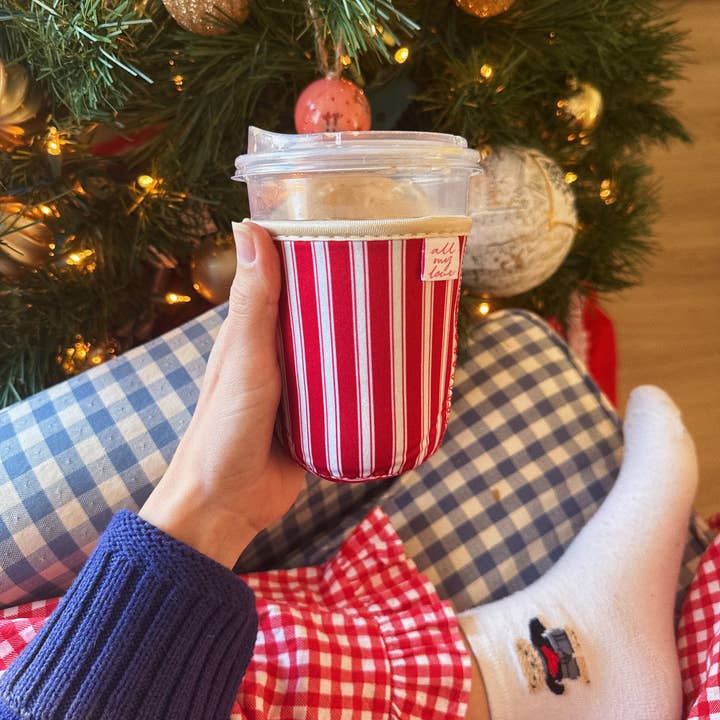 All My Love Stationery - Vendita all'ingrosso Rivestimenti per bottiglie e lattine - Manicotto per caffè a righe di bastoncino di zucchero3