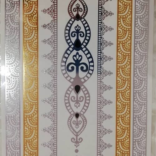 Temporary tattoos with gold and silver reflections-Model 17 for wholesale by HTB
