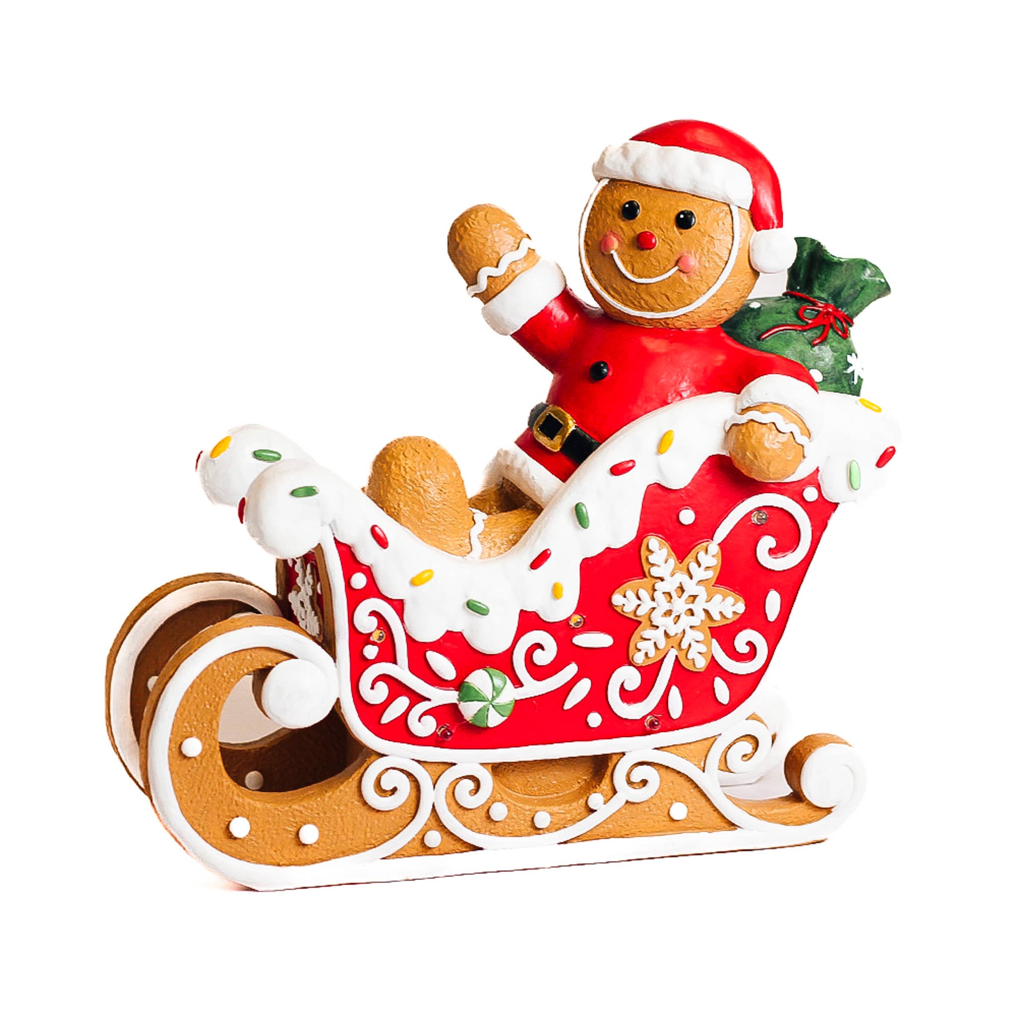 A Cheerful Giver - Venta al por mayor Decoración navideña - Trineo de Jengibre con Luces LED — Decoraciones de Navidad, Festividades