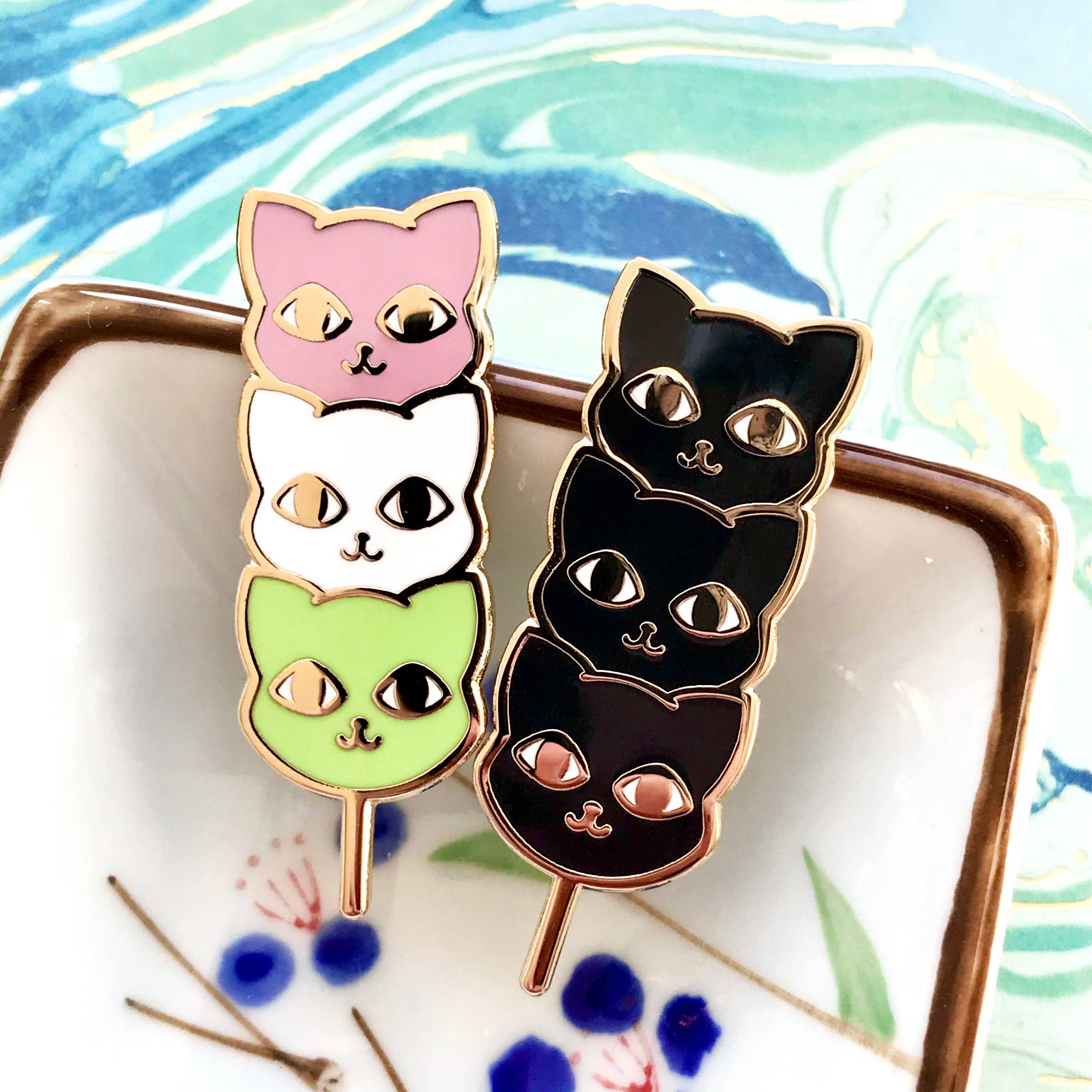 Shishido Creative - Wholesale Lapel Pin/Button - Nyango • Kitty Cat Dango Japanese Enamel Pins3