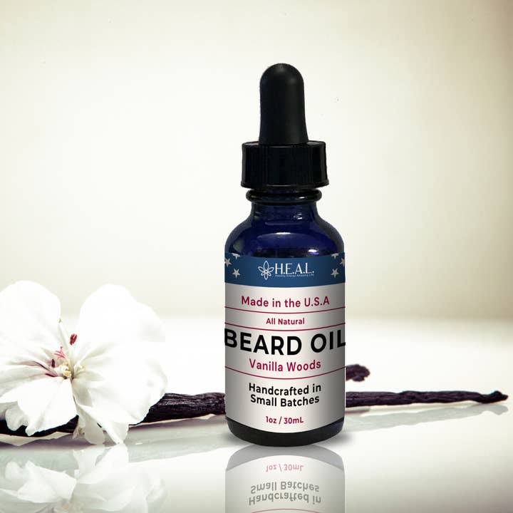 Healthy Energy Amazing Life - Wholesale Beard styling product - Beard Oil: Vanilla Woods - 1oz0