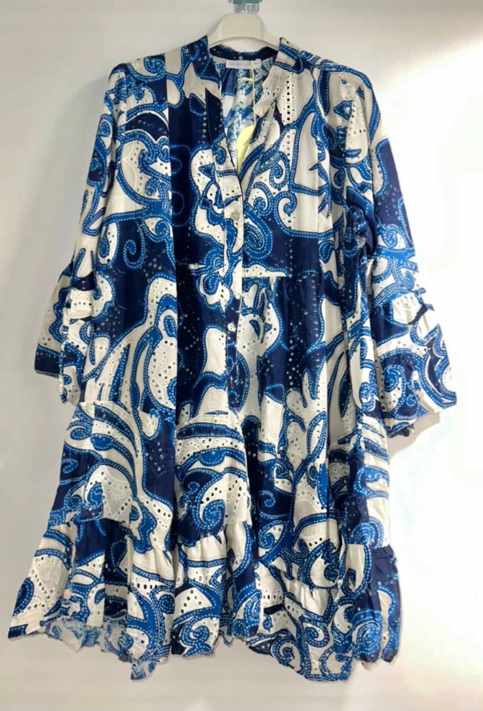 LOOWIE - Wholesale Dress - Women's - 02EMB Cotton Navy English Eyelet Dress Cover Up