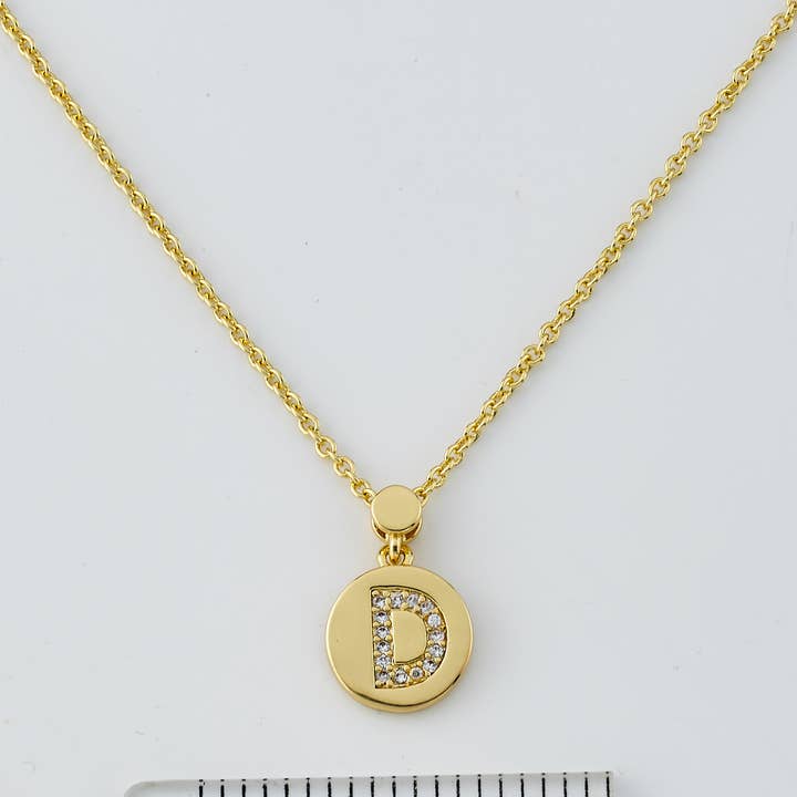 Little Miss Twin Stars - Wholesale Pendant/Charm Necklace - LMTS Classic! Initial Disc Pendant Necklace92