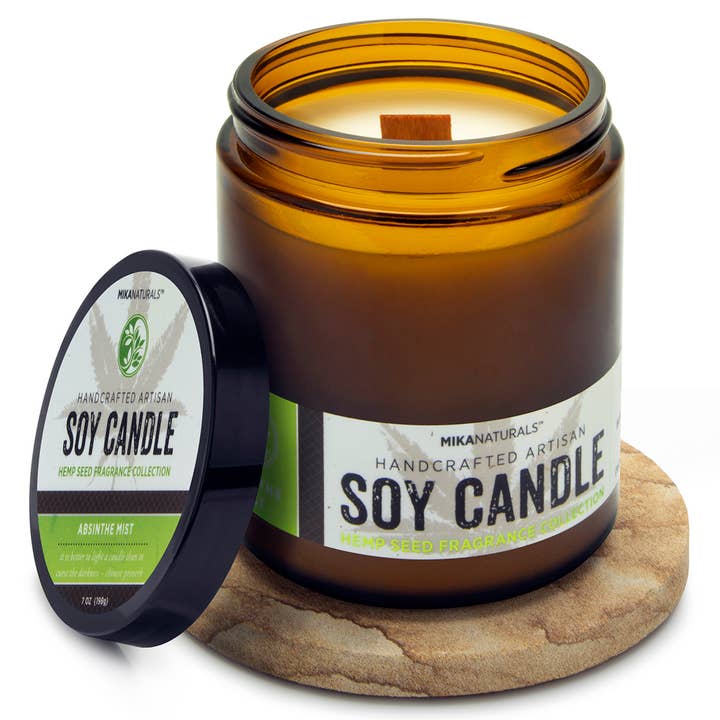 Absinthe Mist Soy Candle for wholesale by Mika Naturals