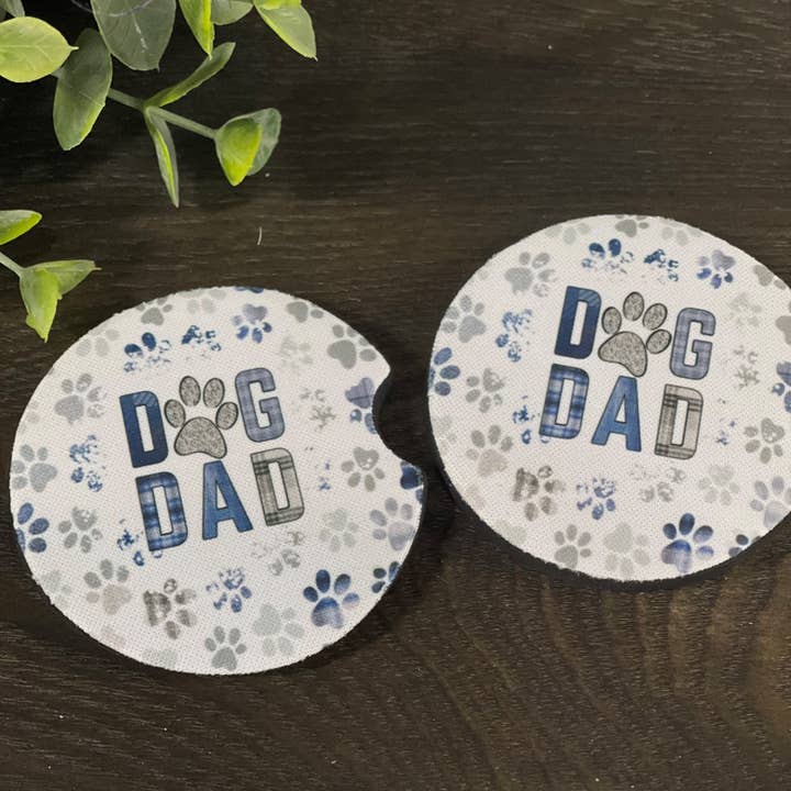 CMD Wholesale - Wholesale Coasters - Paw Print Dog Dad Car Coaster Set