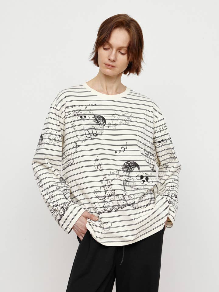 Maglietta a righe graffiti per la vendita all'ingrosso da parte di Urlazh