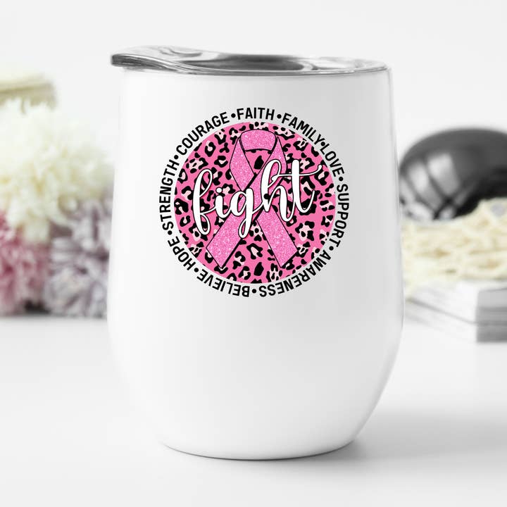 Bekæmpelse af brystkræft vin tumbler for engroshandel hos Perfectly Diverse Trendz, LLC