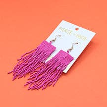 Pierce + Hide - Wholesale Tassel Earrings - Custom Beaded Square Fringe Earrings | Fringe Dangle3