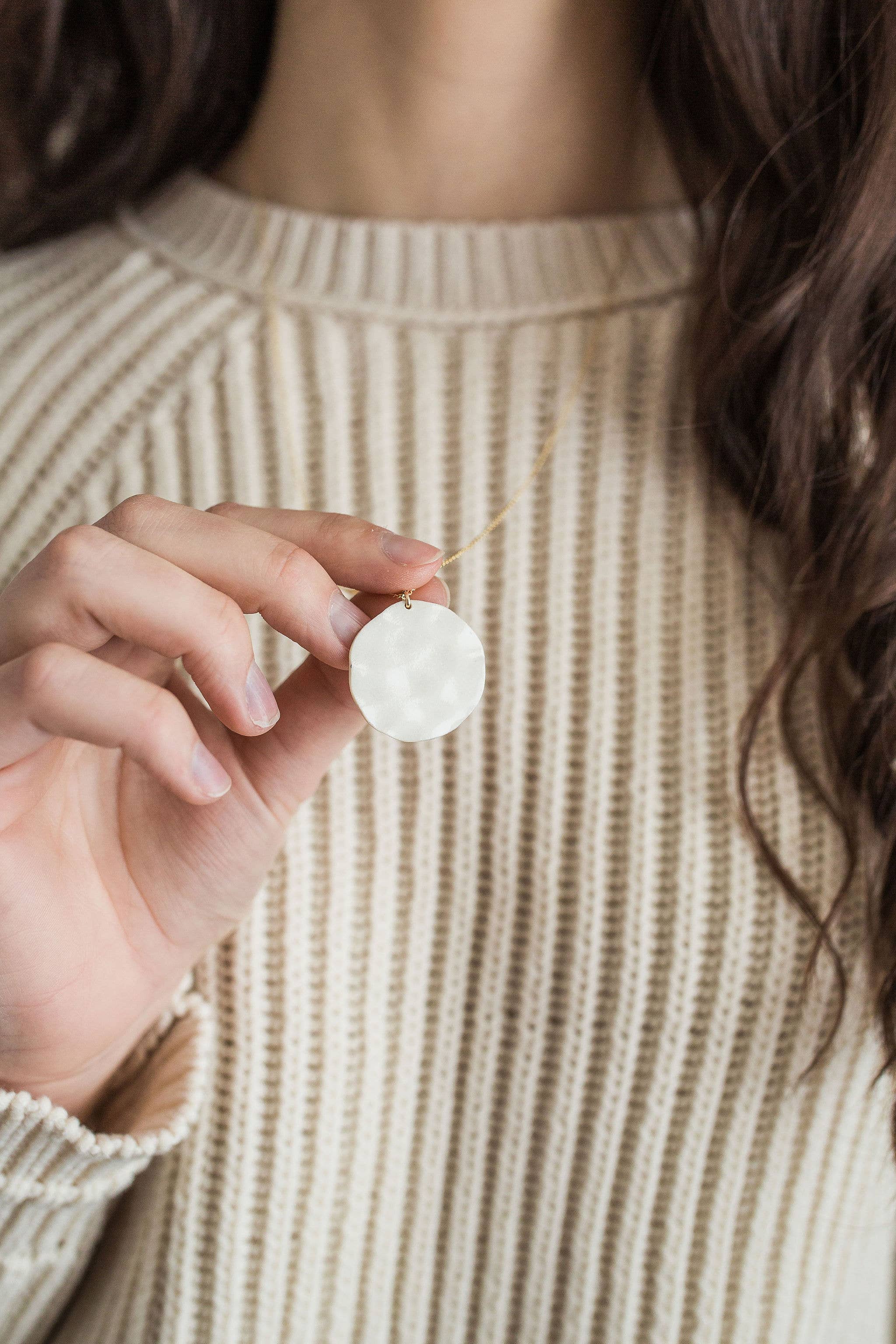 Jenna Vanden Brink Ceramics - Wholesale Pendant/Charm Necklace - Sun and Moon Necklace (large)2