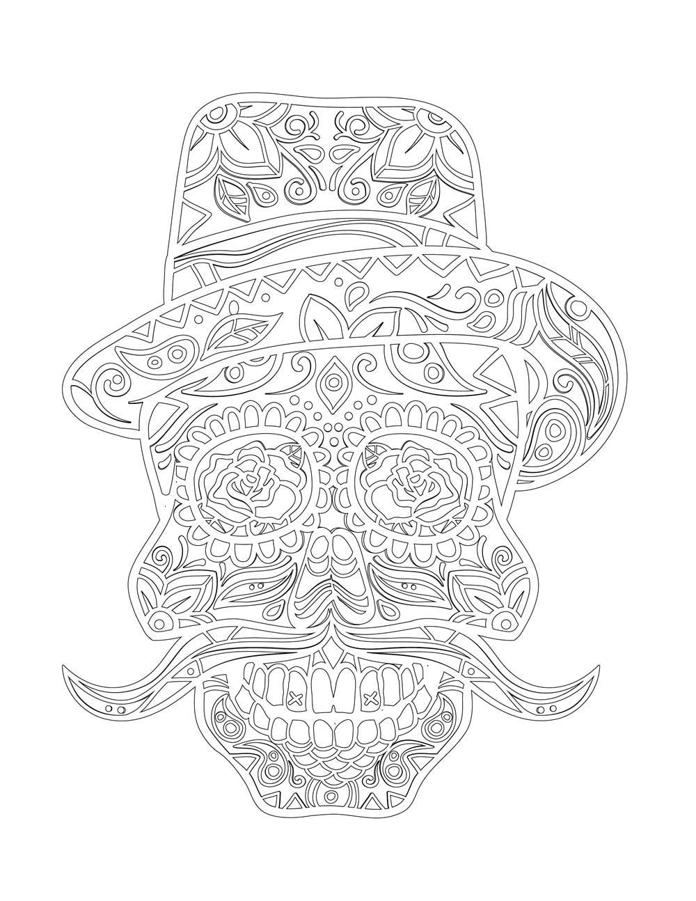 Blue Star Press - Wholesale Coloring & Activity Book - Adult - Dia De Los Muertos: Coloring Book Day of the Dead Halloween3