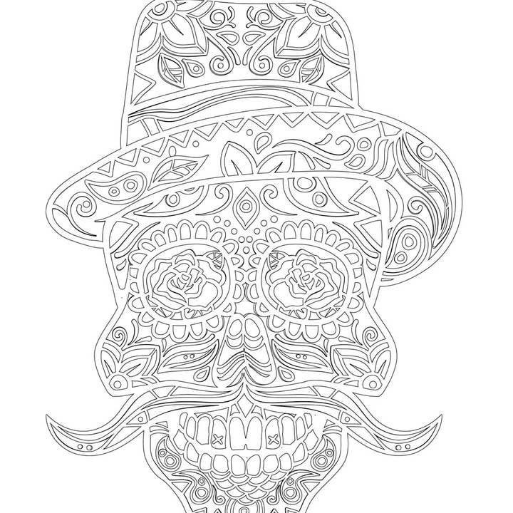 Blue Star Press - Wholesale Coloring & Activity Book - Adult - Dia De Los Muertos: Coloring Book Day of the Dead Halloween3