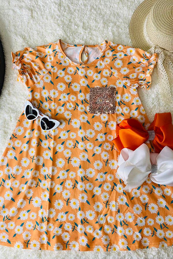 luluclothes - Wholesale Dress - Kids - XCH0555-18H Floral printed short sleeve girls dress2