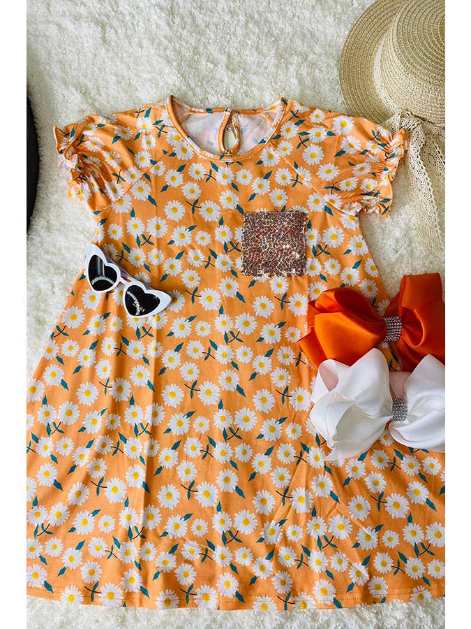 luluclothes - Wholesale Dress - Kids - XCH0555-18H Floral printed short sleeve girls dress2