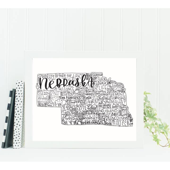 Nebraska State Print for wholesale by Wild & Precious Boutique