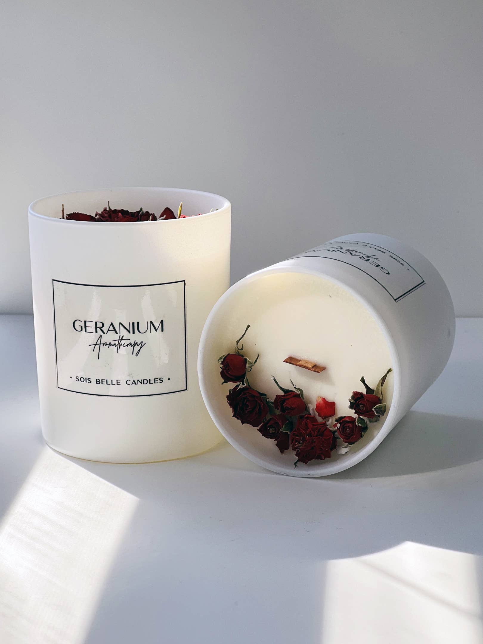 Sois Belle candle – Vela em jarro/copo por atacado – Gerânio2