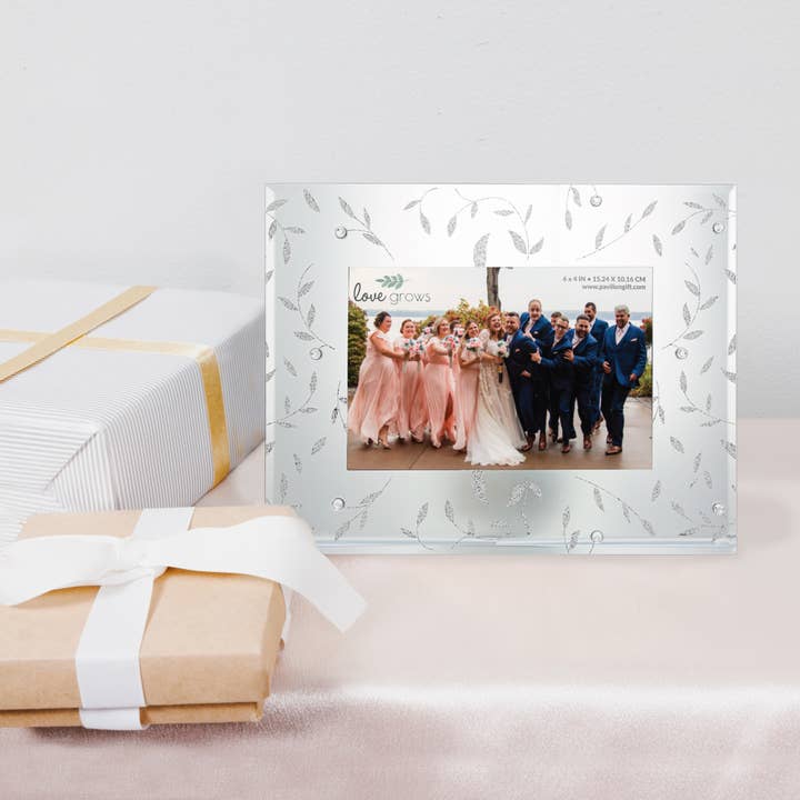 Pavilion - Vente Cadres photos - Pierres précieuses transparentes et paillettes argentées - Cadre photo de 6 x 4 po2