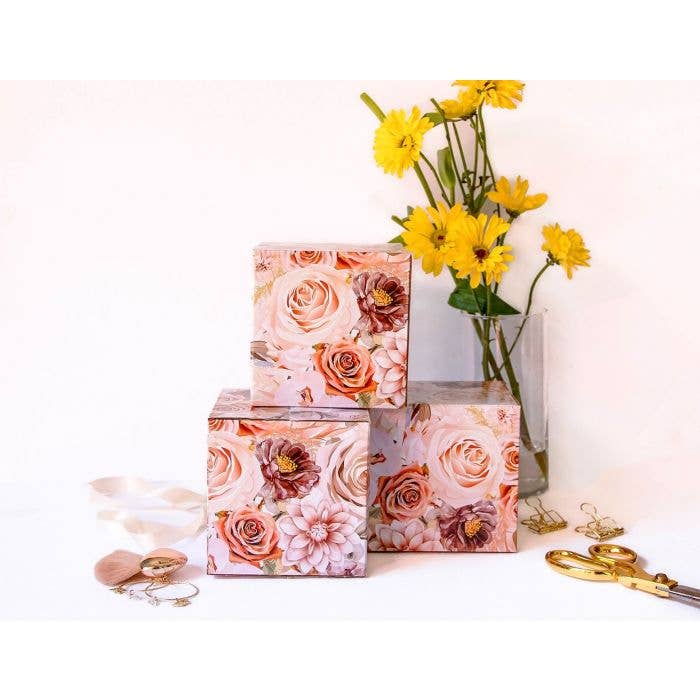 PLT Wholesale – Caixa de presente por atacado – Caixas de Envio Designer em Rose Gold com Estilo Floral12