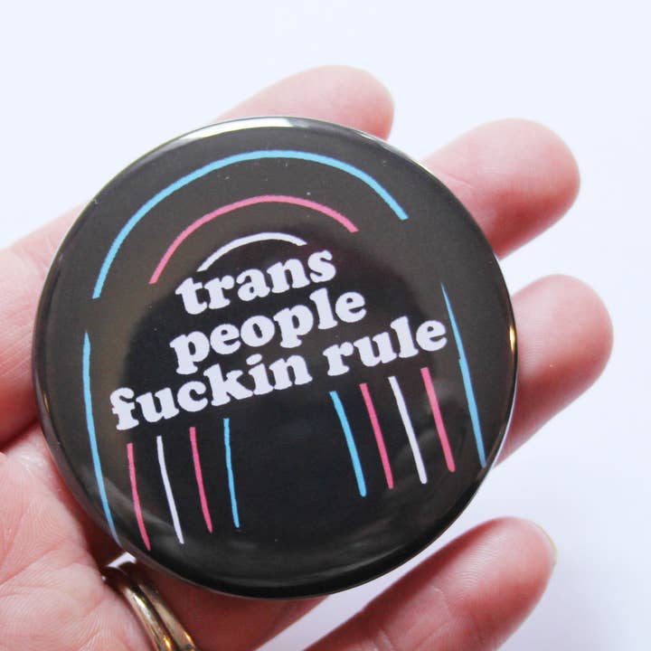 Trans People Rule Pocket Mirror for wholesale by Midge Blitz